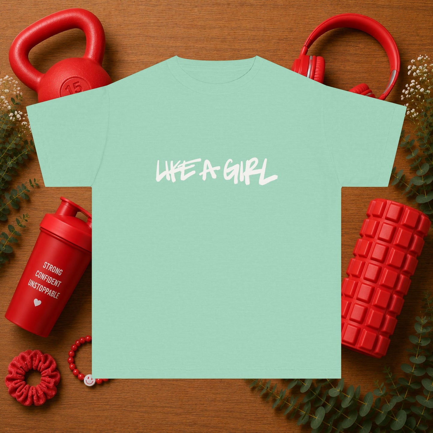 Emily Young Fitness Youth Tee — "LIKE A GIRL" Graphic Workout Shirt