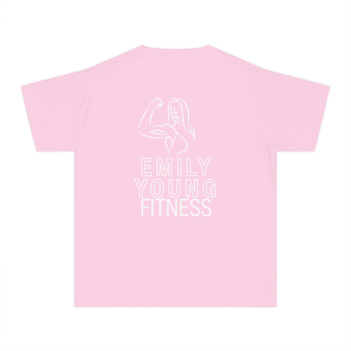 Emily Young Fitness Youth Tee — "LIKE A GIRL" Graphic Workout Shirt