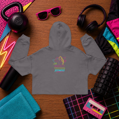 Cropped Hoodie — 'Babes of Steel' Retro Fitness Cropped Hoodie