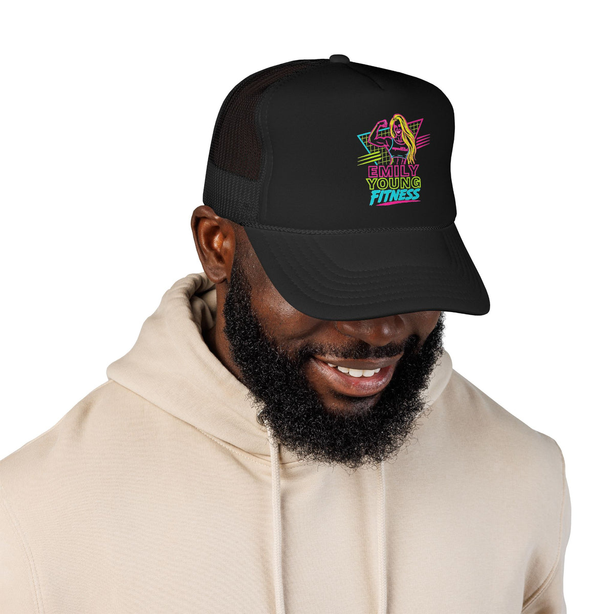 Emily Young Fitness - Retro Neon Fitness Trucker Mesh Hat