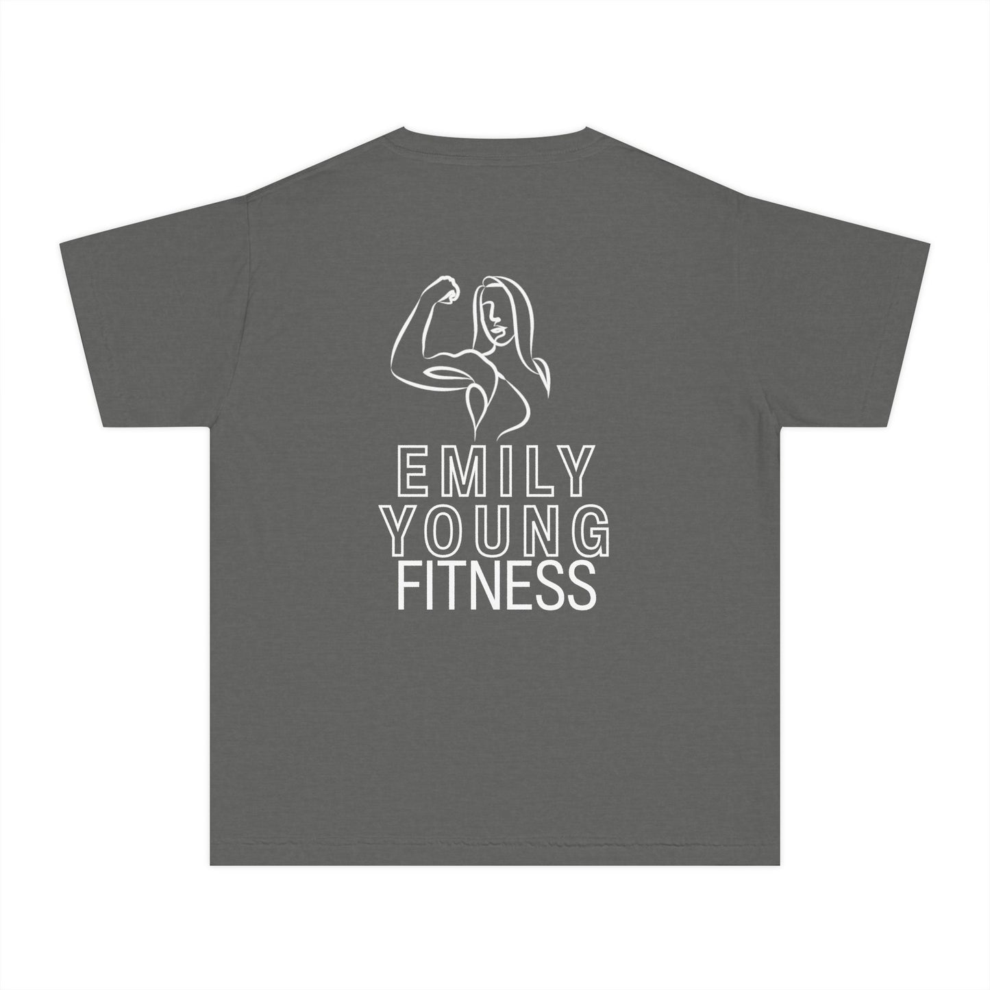 Emily Young Fitness Youth Tee — "LIKE A GIRL" Graphic Workout Shirt