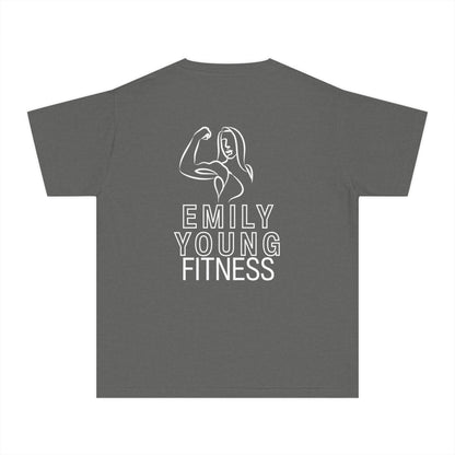 Emily Young Fitness Youth Tee — "LIKE A GIRL" Graphic Workout Shirt