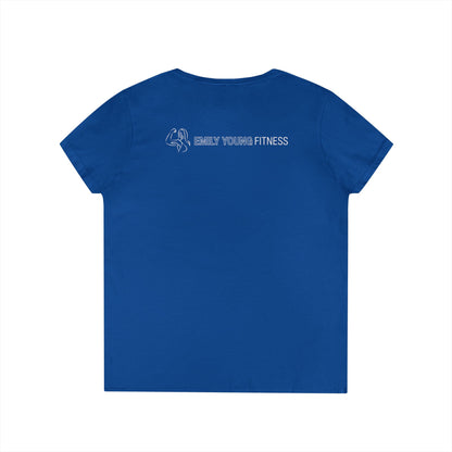 Emily Young Fitness - "PowHERful V‑Neck Tee — Women’s Empowerment Fitness Shirt