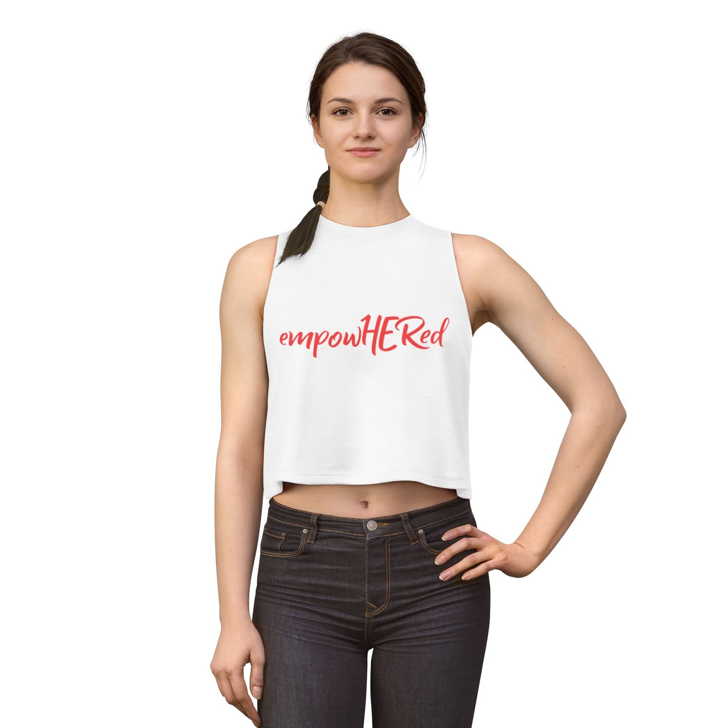Emily Young Fitness — empowHERed Women's Crop Top (Athletic Raw-Edge Workout Tank)