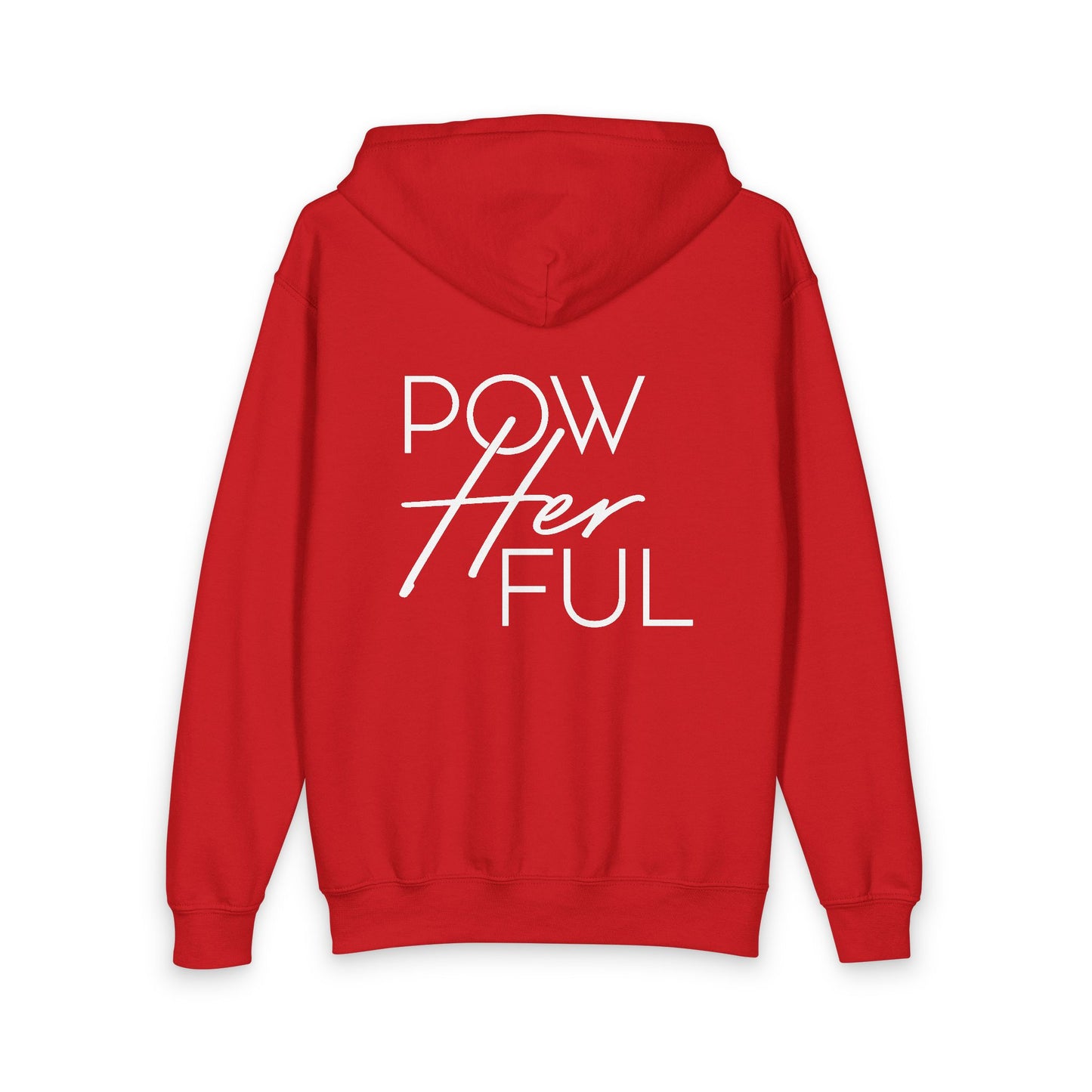Emily Young Fitness Youth Zipped Hoodie — "PowHERful" Motivational Gym Zip-Up