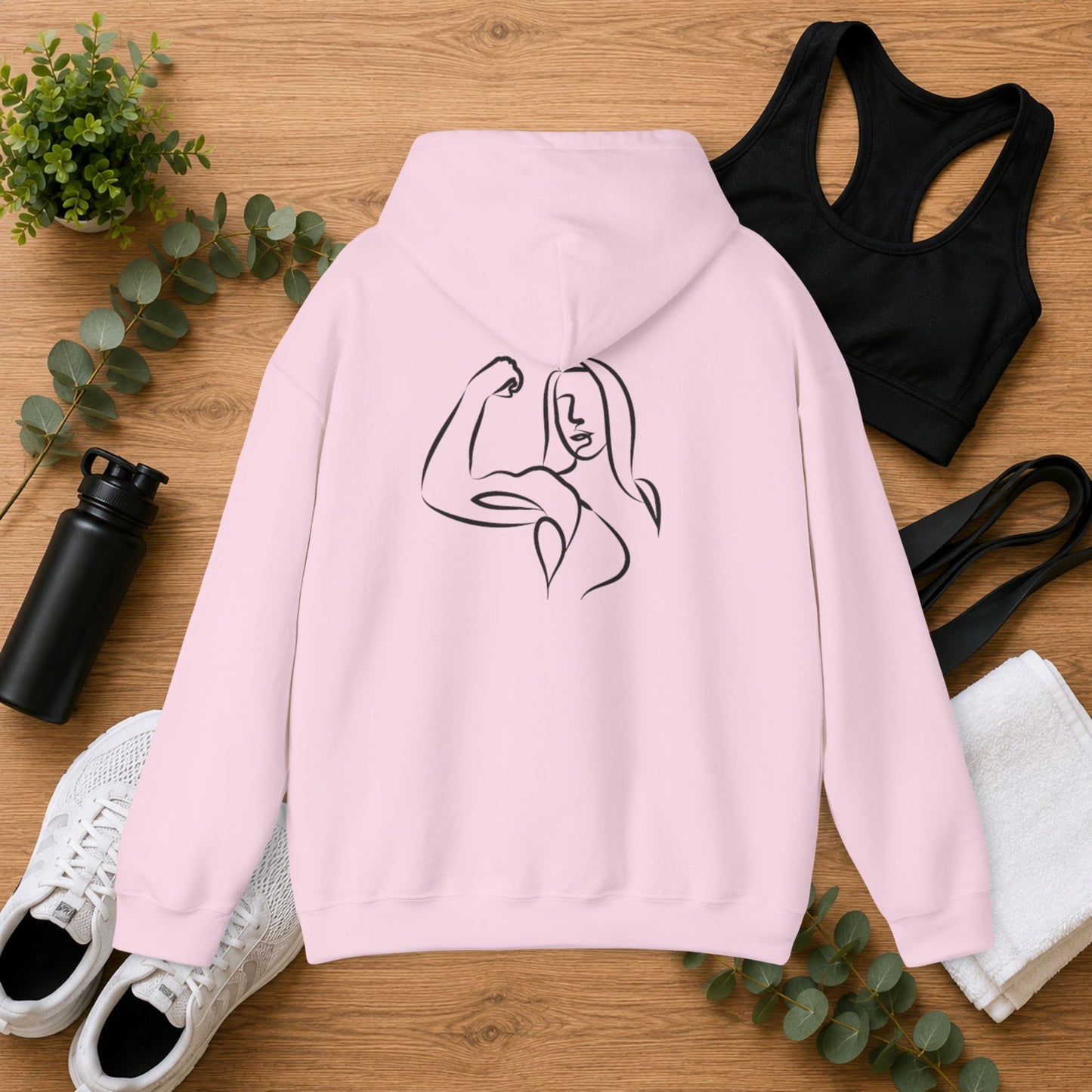 Emily Young Fitness — Women's Strength Line Drawing Graphic Hoodie