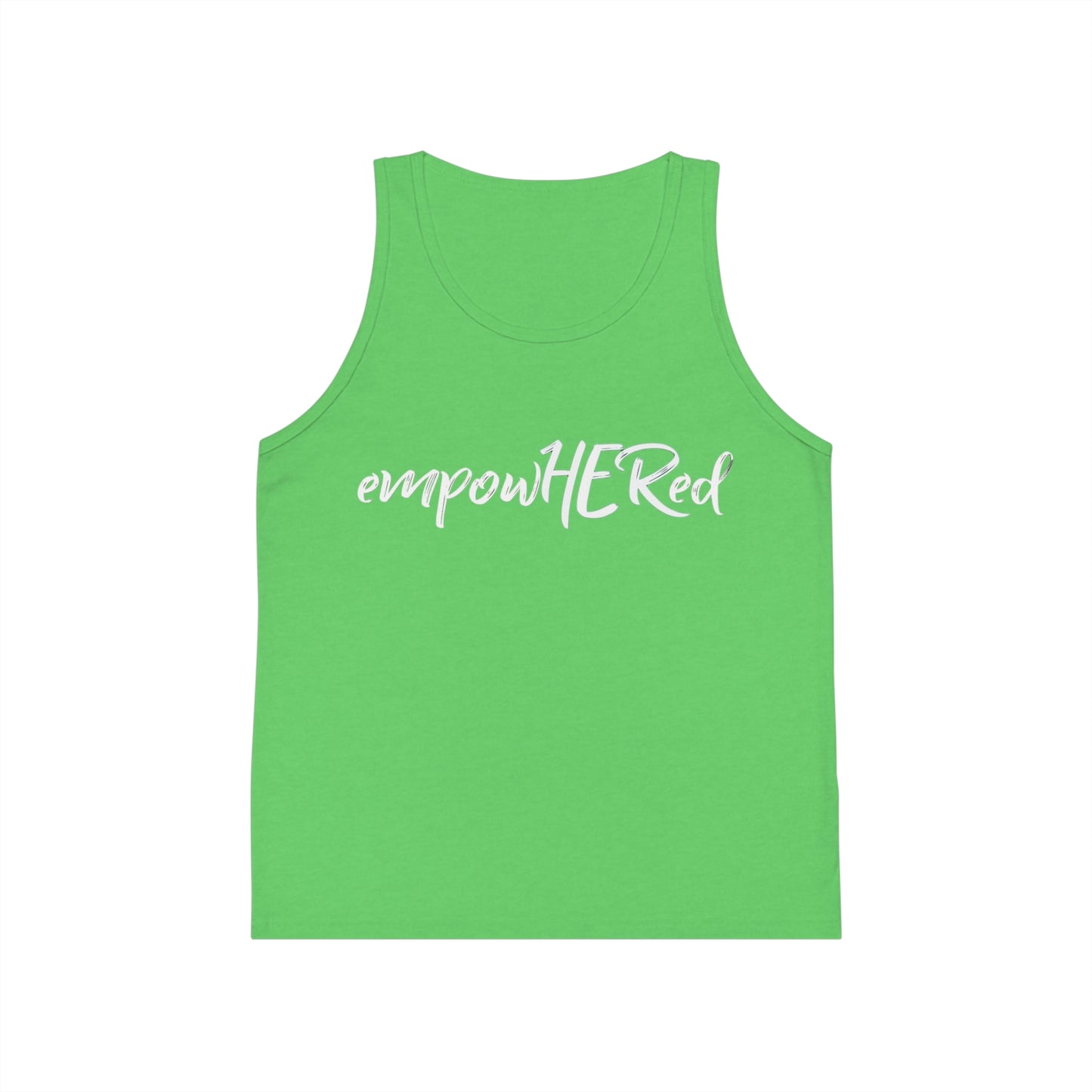 Emily Young Fitness Kid's Tank — "empowHERed" Motivational Girls' Jersey Tank