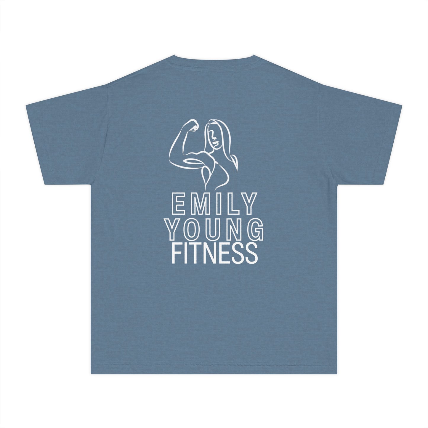 Emily Young Fitness Youth Tee — "LIKE A GIRL" Graphic Workout Shirt