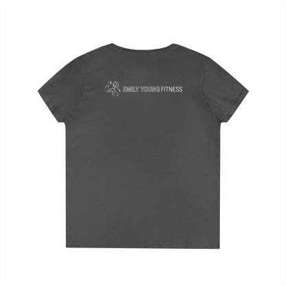 Emily Young Fitness - "PowHERful V‑Neck Tee — Women’s Empowerment Fitness Shirt