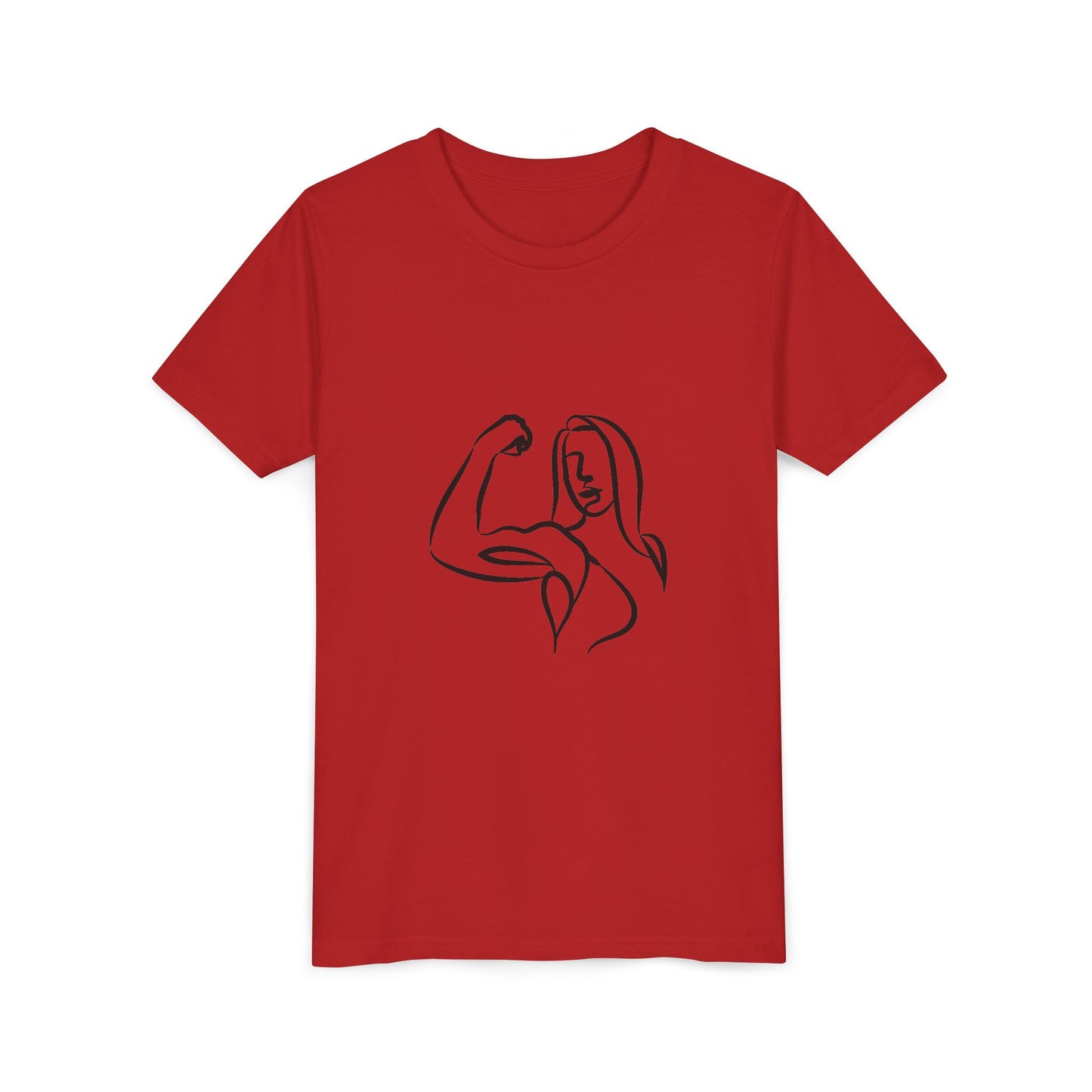 Youth Tee — Minimalist Female Fitness Graphic, 'Emily Young Fitness' Back Logo