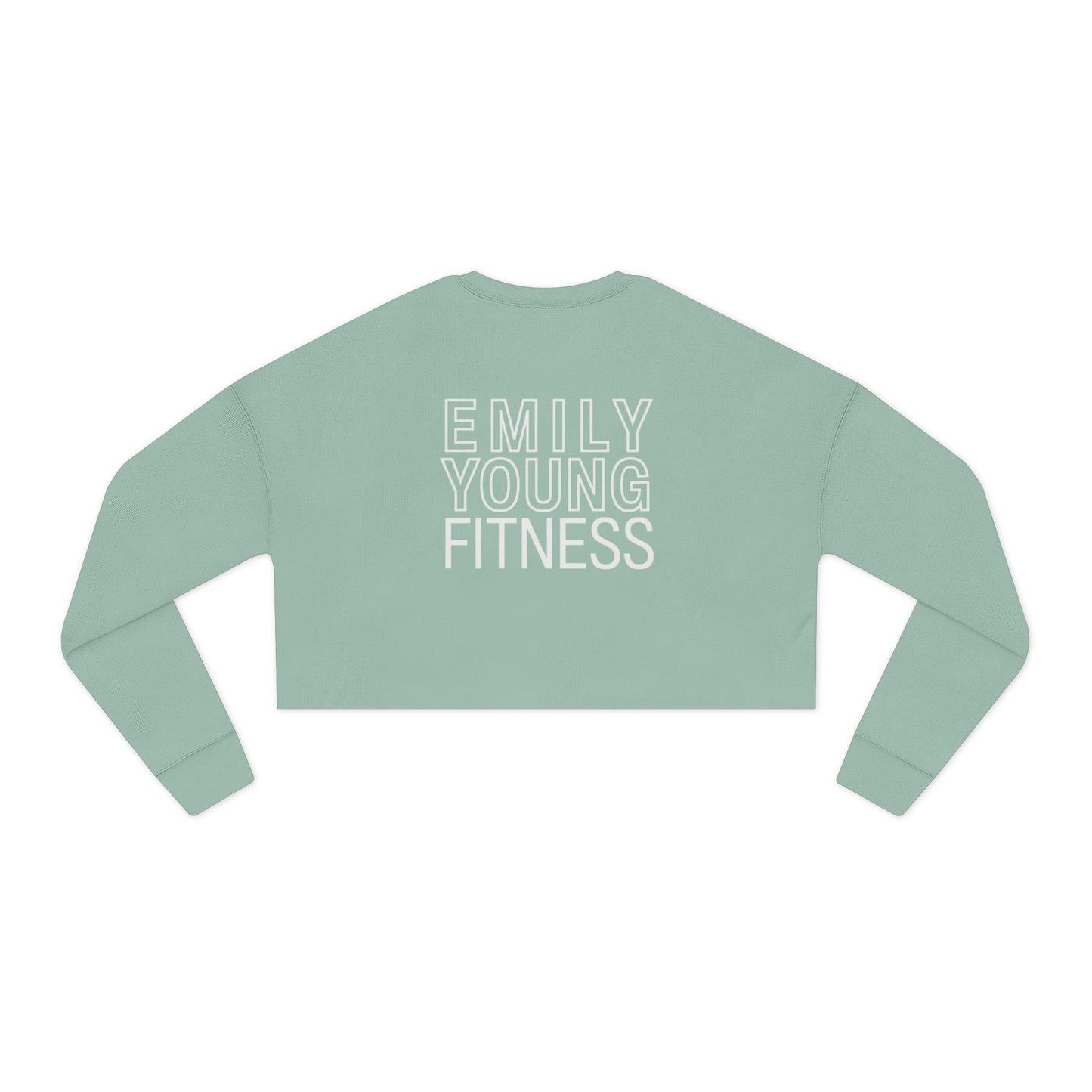 Emily Young Fitness — Women's Cropped Sweatshirt "Strong Woman" Line Drawing Minimalist Gym Top