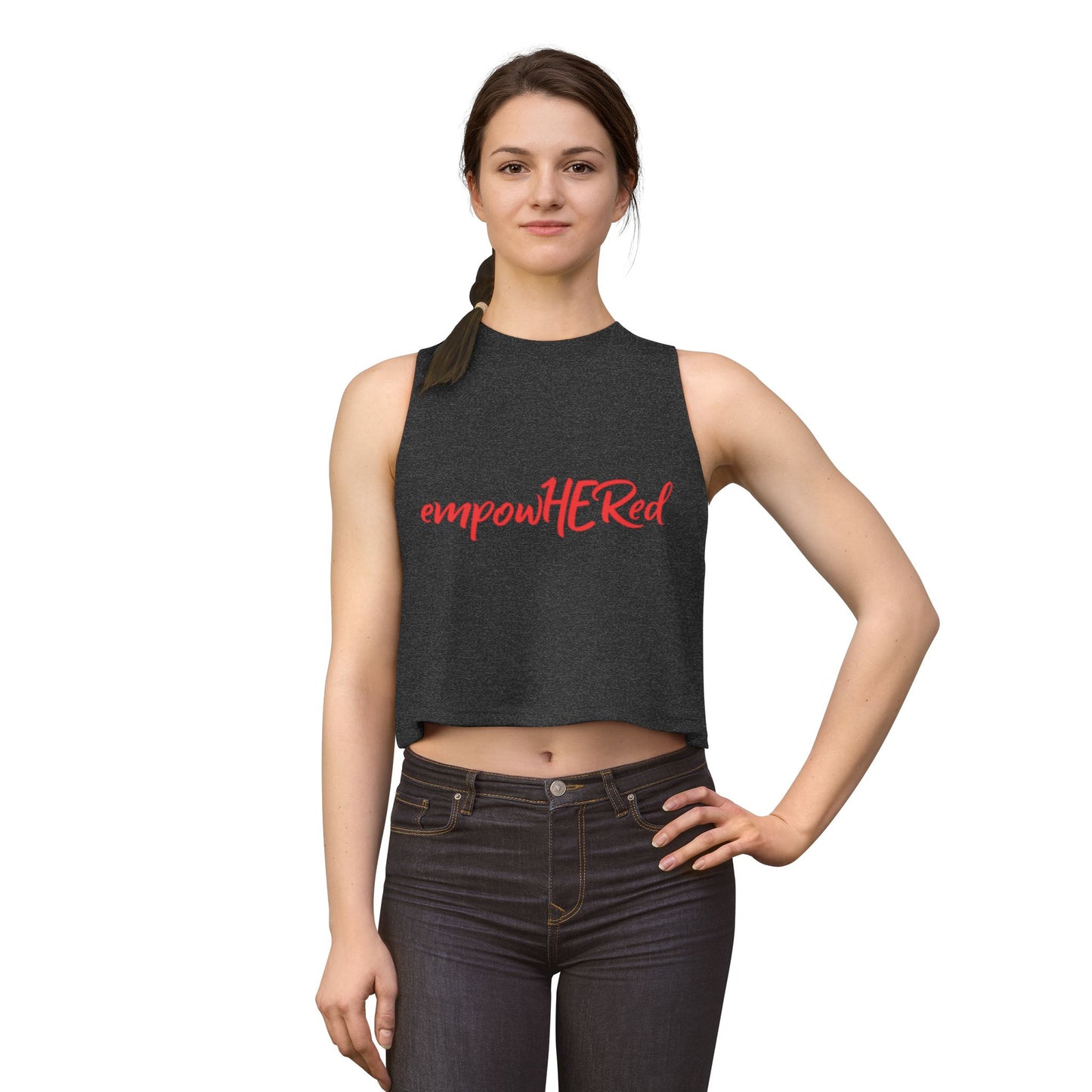 Emily Young Fitness — empowHERed Women's Crop Top (Athletic Raw-Edge Workout Tank)