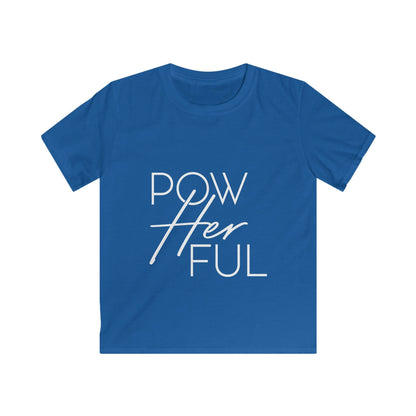 Emily Young Fitness Kids Tee — "PowHerFul" Motivational Youth Fitness Shirt