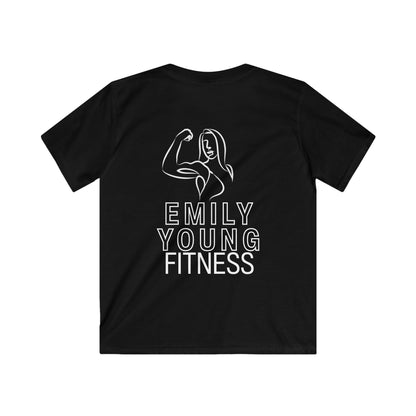 Emily Young Fitness Kids Tee — "PowHerFul" Motivational Youth Fitness Shirt