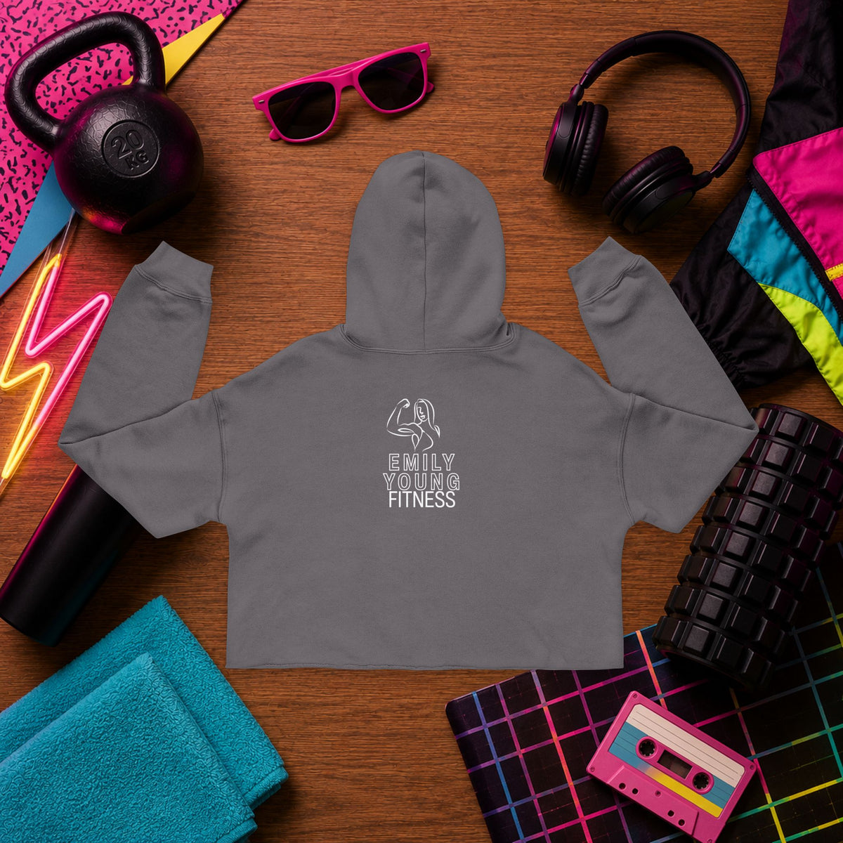 Live Like a Girl Cropped Hoodie — Women's Fitness Graphic Hoodie