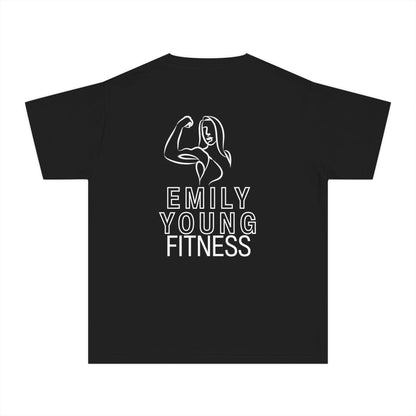Emily Young Fitness Youth Tee — "LIKE A GIRL" Graphic Workout Shirt