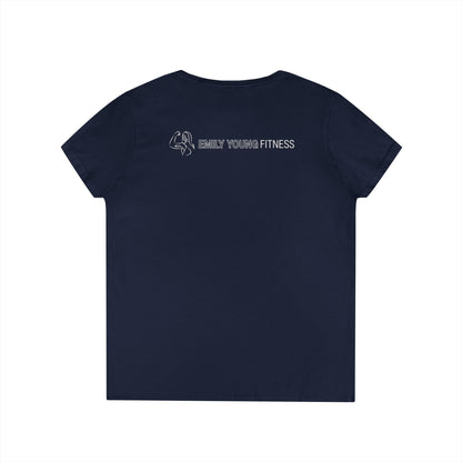 Emily Young Fitness - "PowHERful V‑Neck Tee — Women’s Empowerment Fitness Shirt
