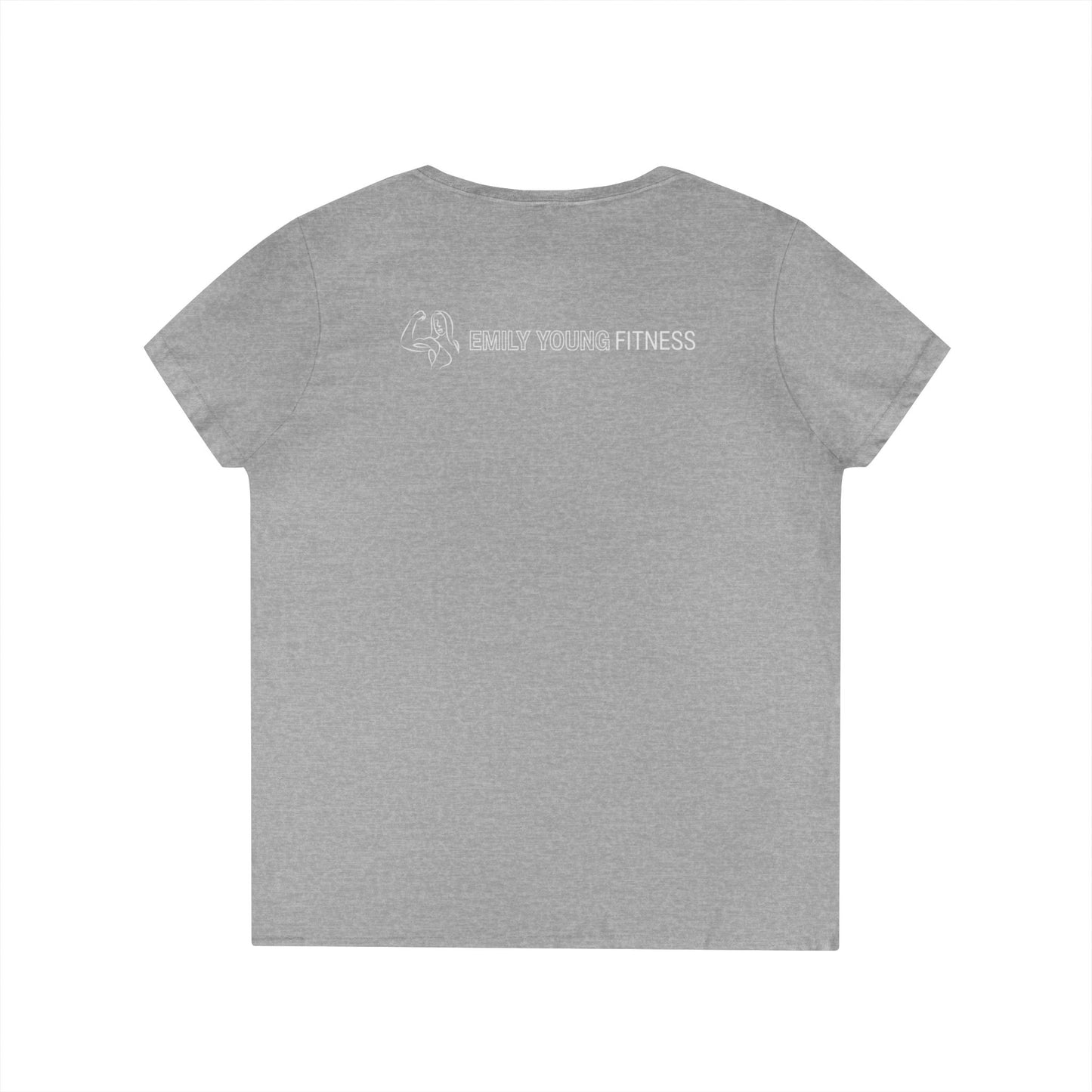 Emily Young Fitness - "PowHERful V‑Neck Tee — Women’s Empowerment Fitness Shirt