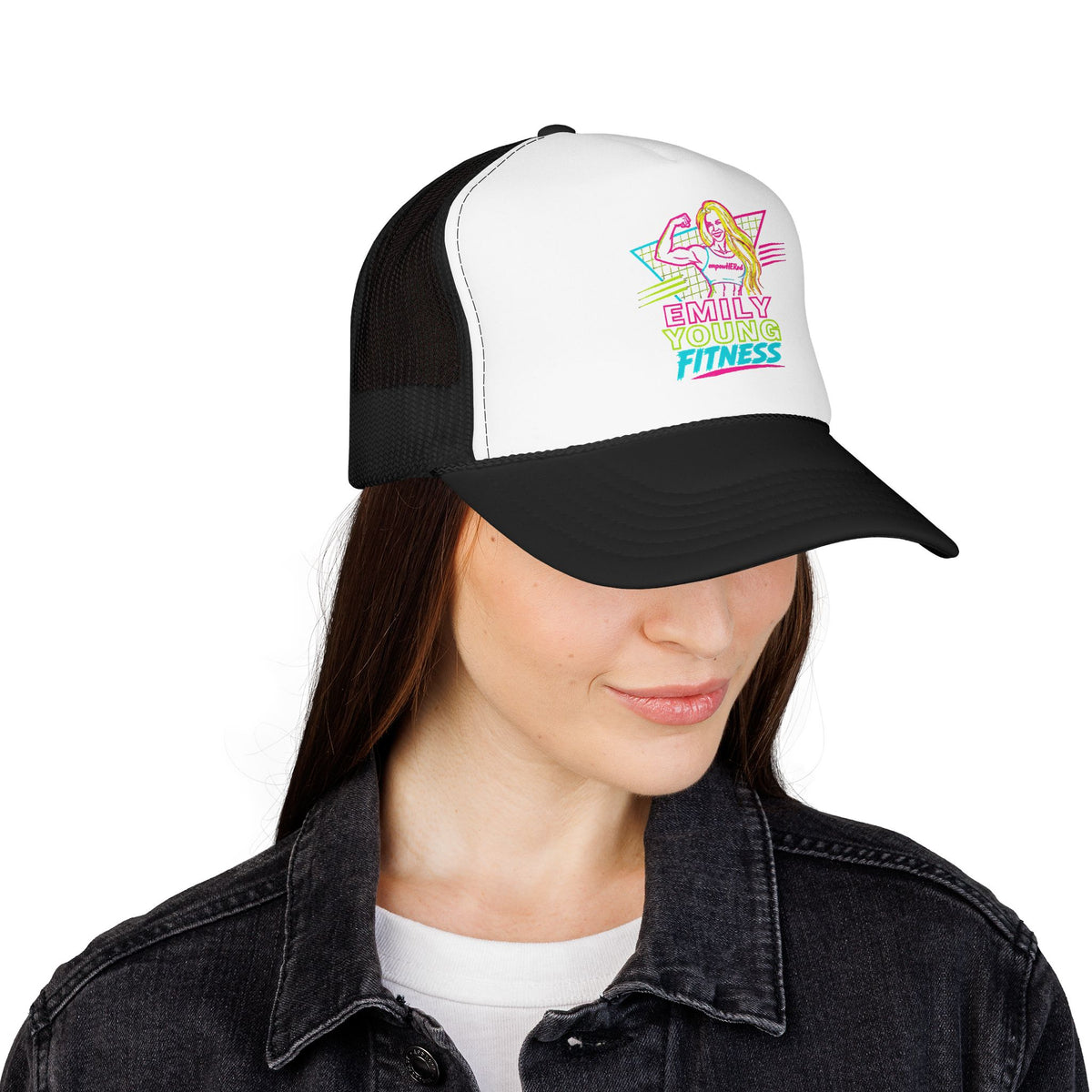 Emily Young Fitness - Retro Neon Fitness Trucker Mesh Hat